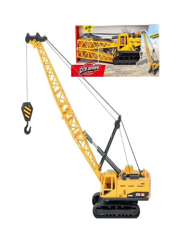 KONIGIN Play Game Heavy-Duty Construction Crane Toy Set Inertia-Powered Vehicle with Realistic Lights and Sounds Lift Play Action Toy for Kids - Image 1